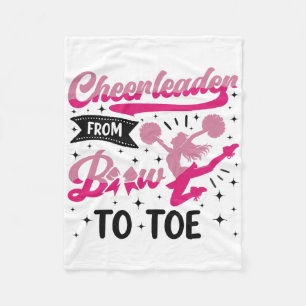 Cheer Cheerleading Cheerleader From Bow To Toe _3  Fleece Blanket