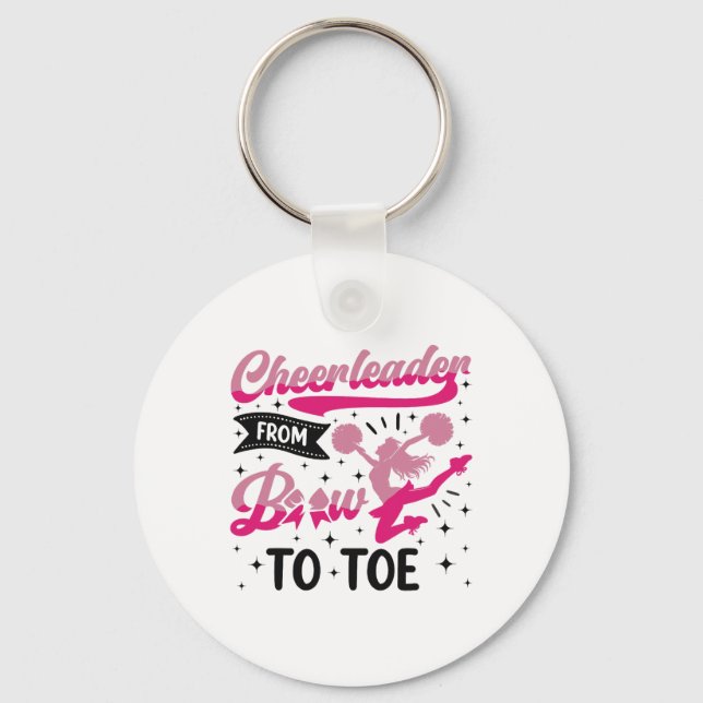 Cheer Cheerleading Cheerleader From Bow To Toe _3  Key Ring (Front)