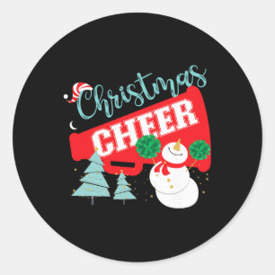 Cheer Cheerleading Christmas Cheer Classic Round Sticker