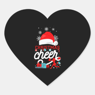 Cheer Cheerleading Christmas Cheer Heart Sticker