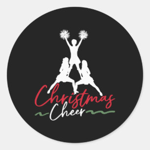 Cheer Cheerleading Christmas Christmas Cheer _1 Classic Round Sticker