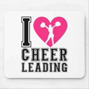 Cheer Cheerleading Heart I Love Cheerleading Mouse Pad