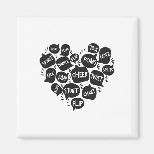 Cheer Cheerleading Heart Word Cloud Tuck Love Spli Magnet
