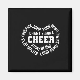 Cheer Cheerleading Heart Word Cloud Tuck Love Spli Magnet