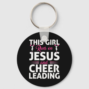 Cheer Cheerleading Jesus Faith Christian This Girl Key Ring