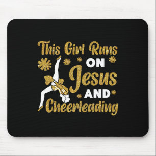 Cheer Cheerleading Jesus Faith Christian This Girl Mouse Pad