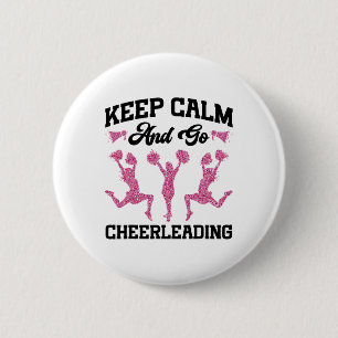 Cheer Cheerleading Leopard Cheetah Keep Calm And G 6 Cm Round Badge