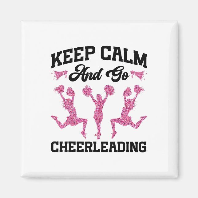 Cheer Cheerleading Leopard Cheetah Keep Calm And G Magnet (Front)