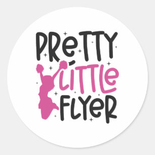 Cheer Cheerleading Pretty Little Flyer _5 Classic Round Sticker