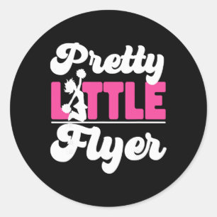 Cheer Cheerleading Pretty Little Flyer Classic Round Sticker