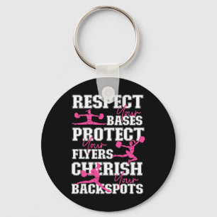 Cheer Cheerleading Respect Your Ses Protect Your F Key Ring
