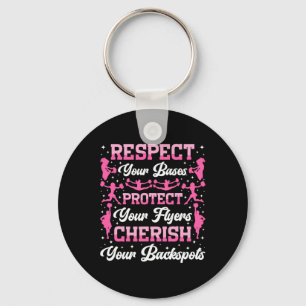 Cheer Cheerleading Respect Your Ses Protect Your F Key Ring