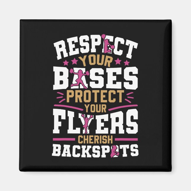 Cheer Cheerleading Respect Your Ses Protect Your F Magnet (Front)