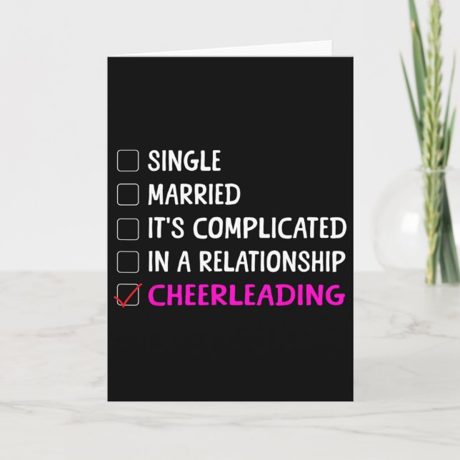 Cheer Cheerleading Single Married It's Complicated Card (Front)