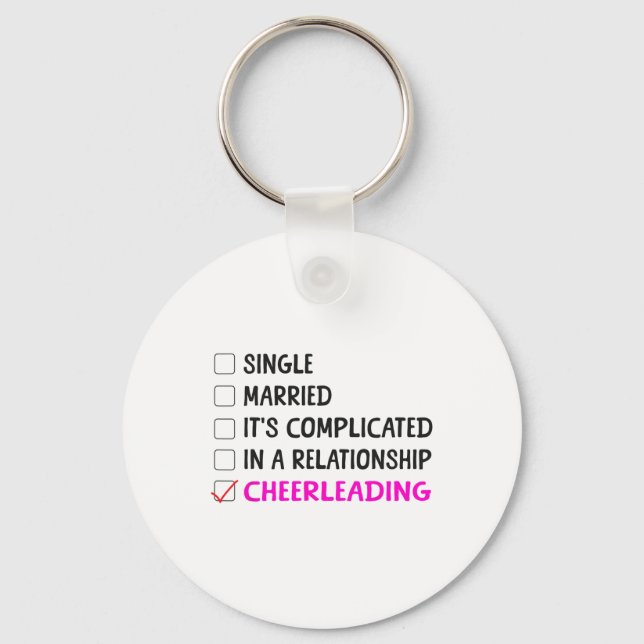 Cheer Cheerleading Single Married It's Complicated Key Ring (Front)