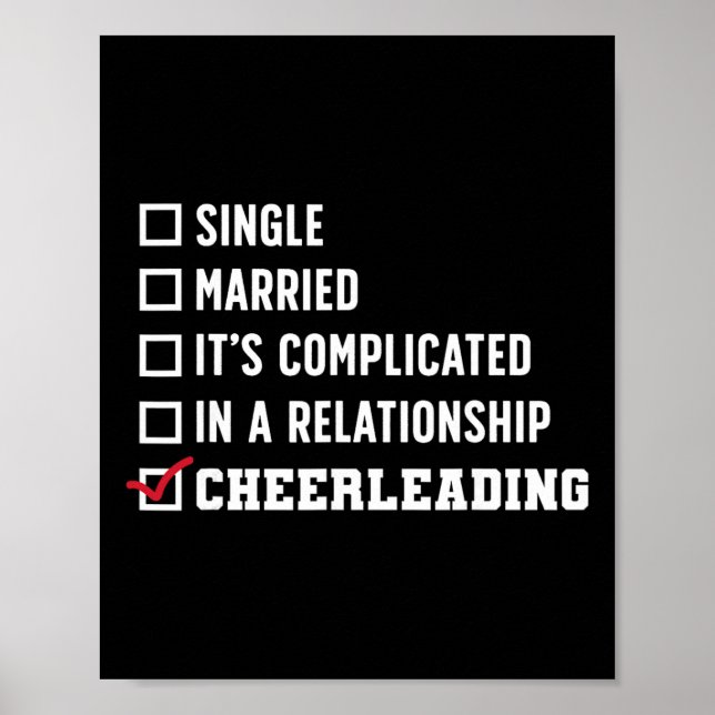 Cheer Cheerleading Single Married It's Complicated Poster (Front)
