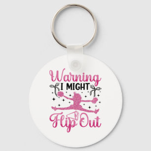 Cheer Cheerleading Warning I Might Flip Out _1 Key Ring