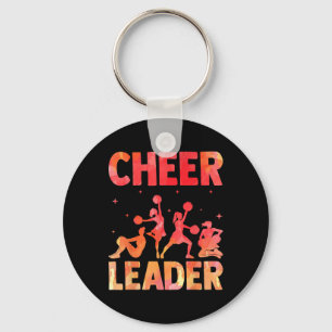 Cheer Cheerleading Watercolor Rainbow Cheer Leader Key Ring