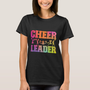 Cheer Cheerleading Watercolor Rainbow Cheer Leader T-Shirt