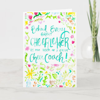 Cheer Coach card for cheerleaders