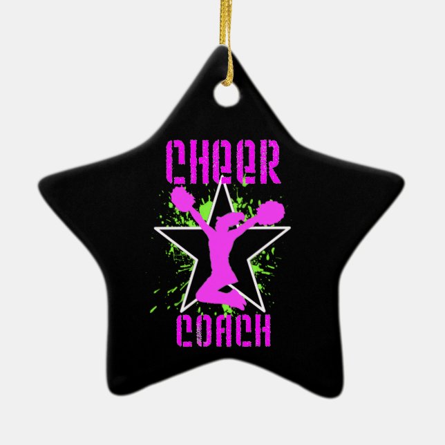 Cheer Coach Ceramic Tree Decoration (Back)