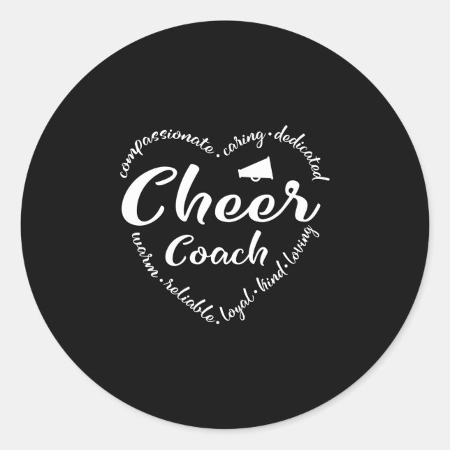 Cheer Coach, coach appreciation, sports Classic Round Sticker (Front)