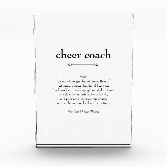 Cheer Coach Definition Thank You Gift Photo Block (Front)