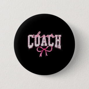 Cheer Coach Flower Coquette Bow Cheerleader Cheerl 6 Cm Round Badge