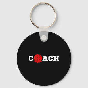 Cheer Coach Gift Cheerleading Cheerleader Red Pom Key Ring