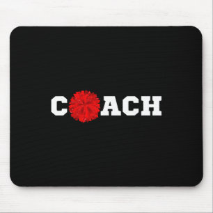 Cheer Coach Gift Cheerleading Cheerleader Red Pom Mouse Pad