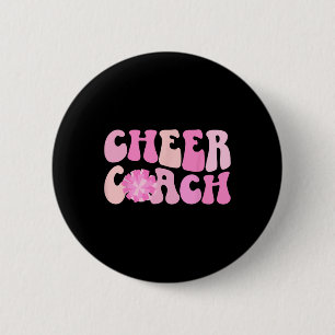 Cheer Coach Groovy Cheerleading Coach Cheerleader 6 Cm Round Badge