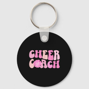Cheer Coach Groovy Cheerleading Coach Cheerleader Key Ring