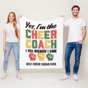 CHEER COACH I Yell Because I Care Funny Custom Fleece Blanket