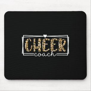 Cheer Coach Leopard Cheerleader Girl Cheerleading Mouse Pad