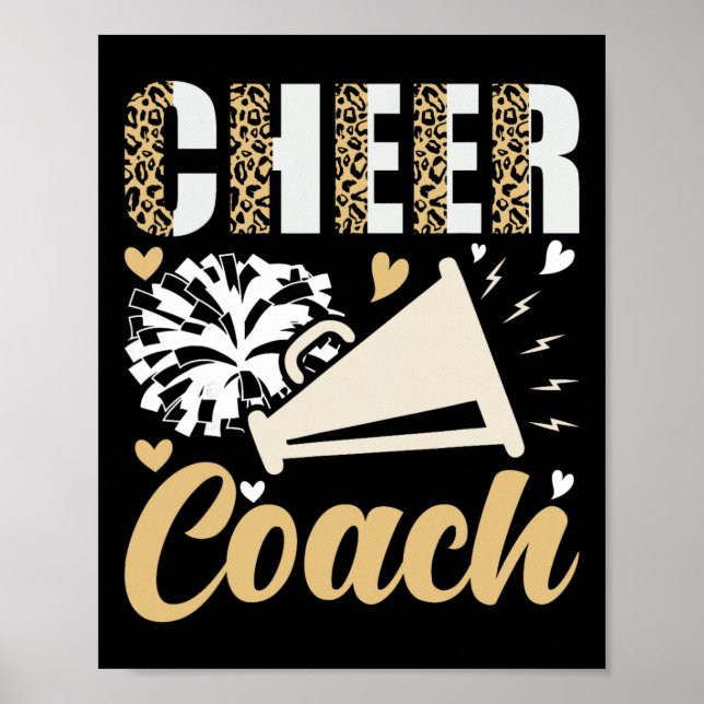 Cheer Coach Leopard Cheerleading Coach _1  Poster (Front)