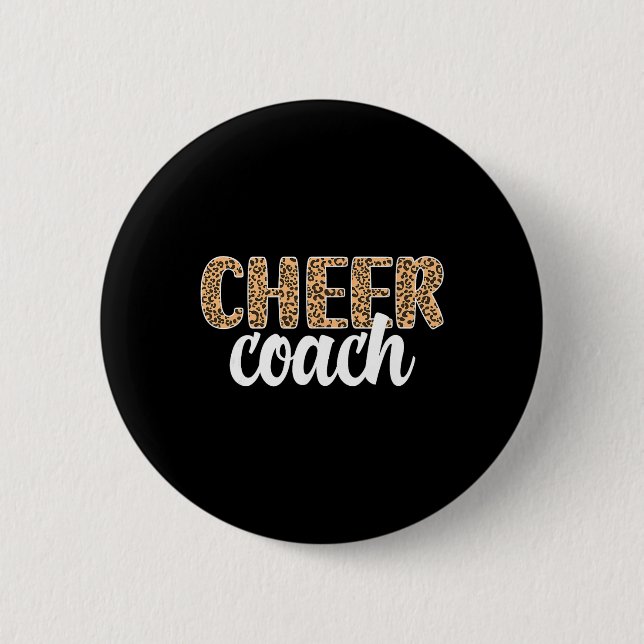 Cheer Coach Leopard Cheerleading Coach  6 Cm Round Badge (Front)