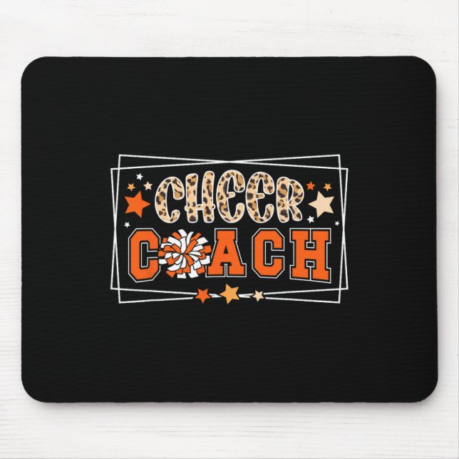 Cheer Coach Leopard Cheerleading Coach Cheerleader Mouse Pad (Front)
