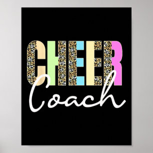 Cheer Coach Leopard Cheerleading Cute Cheer Coach Poster