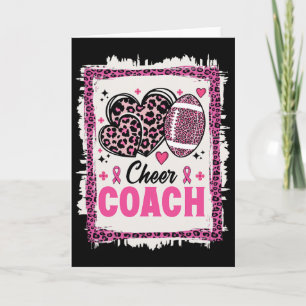 Cheer Coach Leopard Cheerleading Footll Breast Can Card