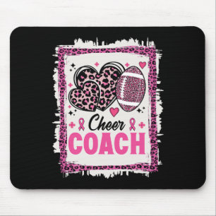 Cheer Coach Leopard Cheerleading Footll Breast Can Mouse Pad
