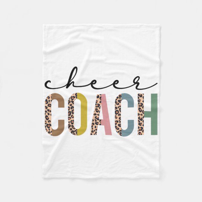Cheer Coach Leopard Cheerleading Props Cute Cheer  Fleece Blanket (Front)