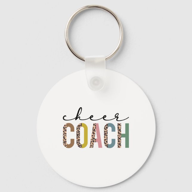 Cheer Coach Leopard Cheerleading Props Cute Cheer  Key Ring (Front)