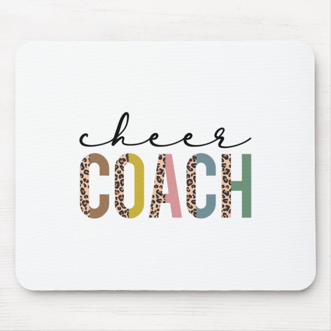 Cheer Coach Leopard Cheerleading Props Cute Cheer  Mouse Pad (Front)