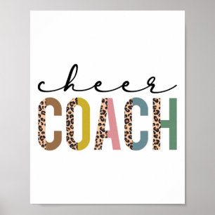 Cheer Coach Leopard Cheerleading Props Cute Cheer Poster
