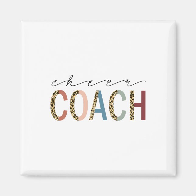 Cheer Coach Leopard Props Cute Cheer Cheerleading  Magnet (Front)