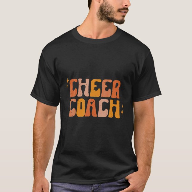 Cheer Coach School Spirit Team Retro T-Shirt (Front)