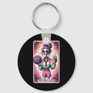 Cheer Coach Tarot Card Skeleton Coffee Cheerleadin Key Ring