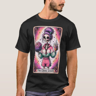 Cheer Coach Tarot Card Skeleton Coffee Cheerleadin T-Shirt