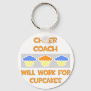 Cheer Coach ... Will Work For Cupcakes Key Ring