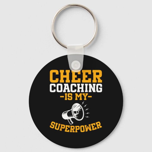 Cheer Coaching Is My Superpower - Cheerleader Chee Key Ring (Front)